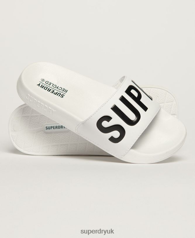 Code Core Pool Sliders Women White Shoes Superdry 66N8N4346