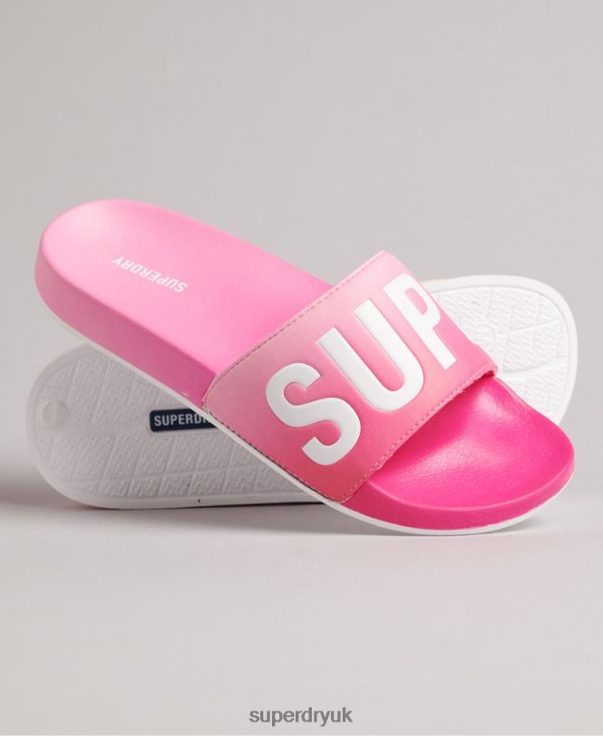 Code Dip Dye Sliders Women Pink Shoes Superdry 66N8N4414