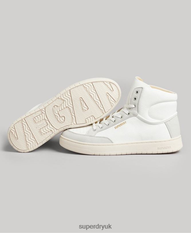 Vintage Premium Vegan Basket High Trainers Women White Shoes Superdry 66N8N4355