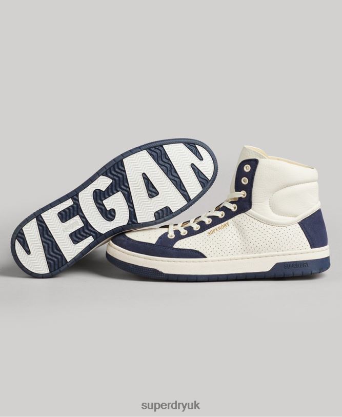 Vintage Premium Vegan Basket High Trainers Women Navy Shoes Superdry 66N8N6665
