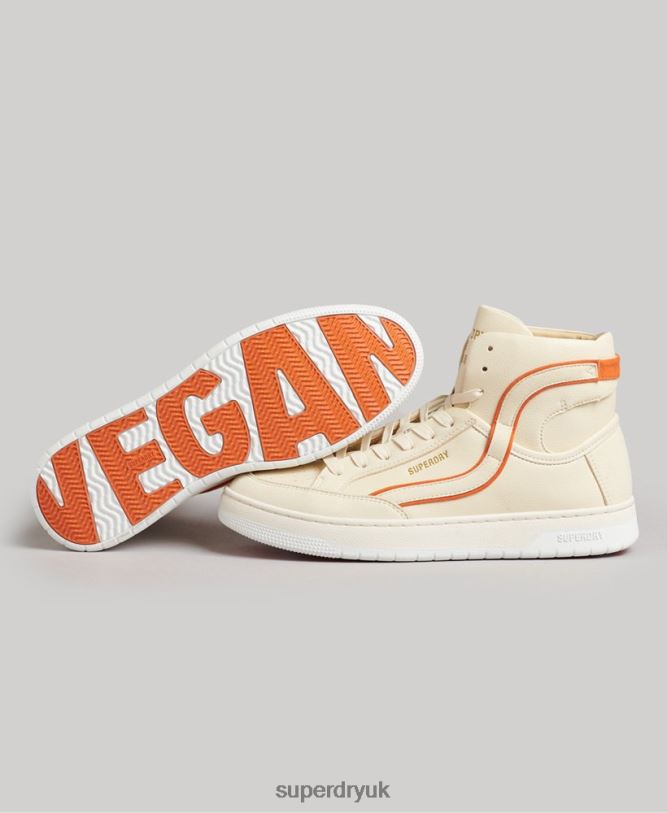 Vintage Vegan Basket High Top Trainers Women Beige Shoes Superdry 66N8N6730