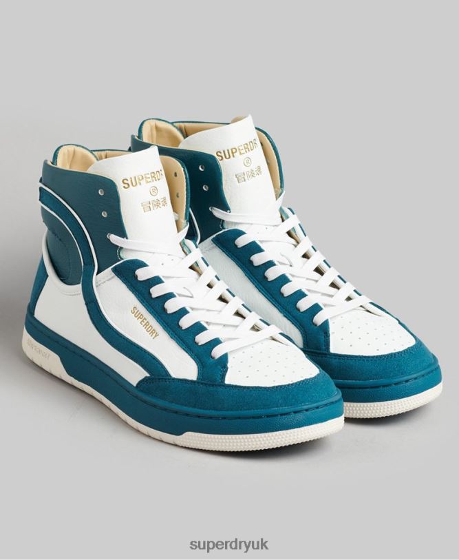 Vintage Vegan Basket High Top Trainers Women Blue Shoes Superdry 66N8N6731