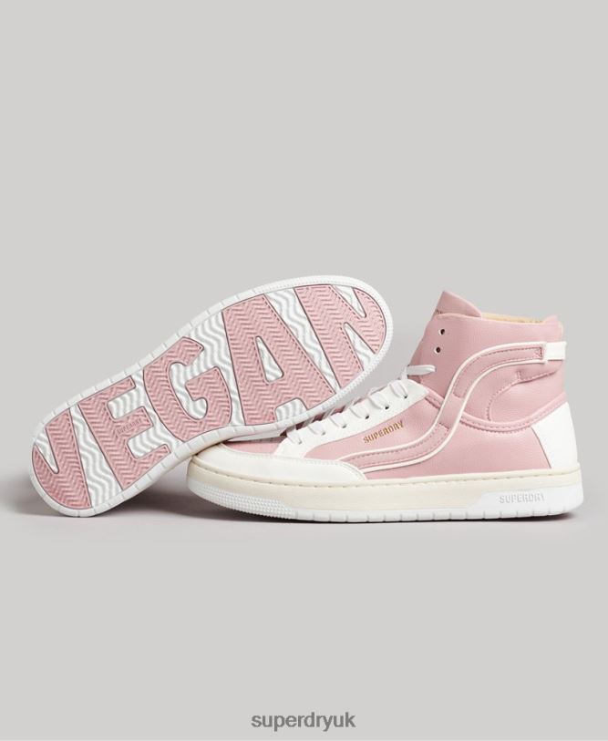 Vintage Vegan Basket High Top Trainers Women Pink Shoes Superdry 66N8N6673