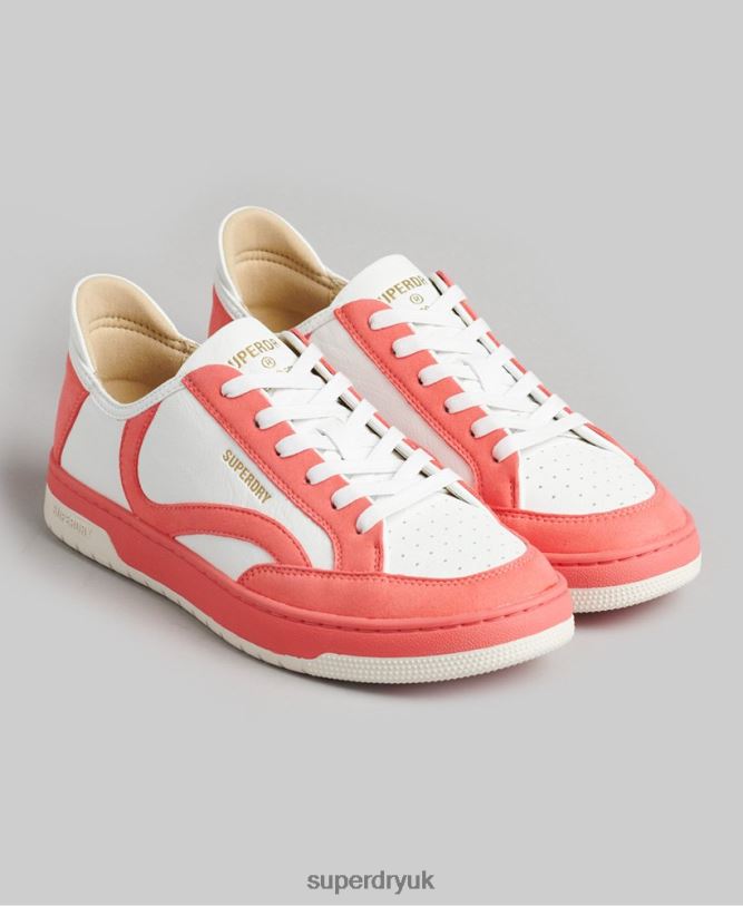 Vintage Vegan Basket Low Top Trainers Women Coral Shoes Superdry 66N8N6732