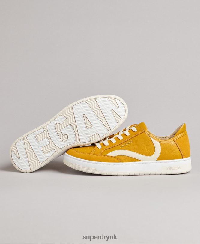 Vintage Vegan Basket Low Top Trainers Women Yellow Shoes Superdry 66N8N6576